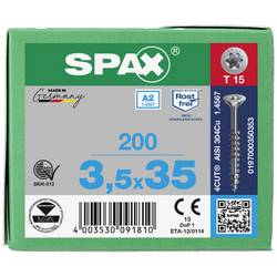 SPAX 0197000350353 R 88091 Senkkopf T-STAR TG šroub se zápustnou hlavou 3.5 mm 35 mm T-STAR plus nerezová ocel A2 200 ks
