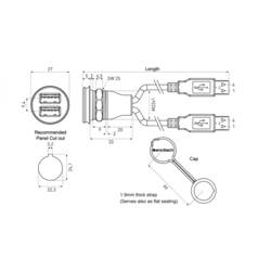 encitech 1310-1028-01 1310-1028-01 USB konektor Typ A, 0.50 m, 1 ks