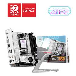 MSI MPG B850I EDGE TI WIFI AM5 ITX MB Základní deska Socket (PC) AMD AM5 Tvarový faktor ITX Čipová sada základní desky AMD® B850
