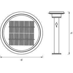 OSRAM HOMELIGHTING ENDURA Style Solar 40cm Post Sensor Double Circle 6W Stainless Steel 4099854455469 venkovní nástěnné LED osvětlení LED 6.00 W Steel