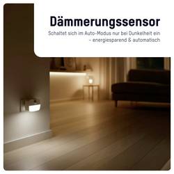 Ansmann Sensor-Nachtlicht NL30 AC 1600-0778 noční světlo s pohybovým senzorem hranatý LED teplá bílá bílá