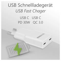 Maxtrack nabíjecí adaptér, 2x USB-C®, 30 W, Power Delivery 3.0, Rychlé nabíjení
