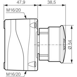 BACO LBX130092, LBX130092 tlačítko nouzového vypínače, 240 V/AC, 2 rozpínací kontakty, 1 ks