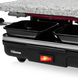 Tristar RA-2745 raclette gril nepřilnavý povlak, indikátor, 4 pánve, s lávovým kamenem černá, šedá