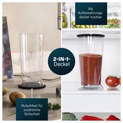 Princess 221233 tyčový mixér 1500 W plynulé nastavení rychlosti, s odměrkou, vhodné do myčky stříbrná