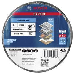 Bosch Accessories 2608901387 Kotouč z netkaných textilií EXPERT N880 pro excentrickou brusku, 125 mm, jemný, 5 ks 125 mm 5 ks
