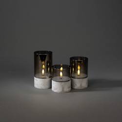 Konstsmide 1819-300 LED svíčka šedobílá jantar (Ø x v) 80 mm x 100 mm