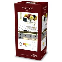 Konstsmide 7887-750 Vence Mini Akumulátorová stolní LED lampa černá