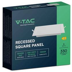 V-TAC 10479 VT-61003 LED panel, třída E (A - G), SMD LED, 3 W, bílá