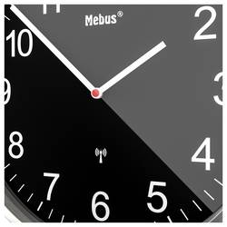 Mebus 19578 DCF nástěnné hodiny 30 cm , stříbrná, tiché hodiny (bez tikání)