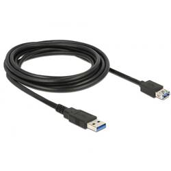 Delock USB kabel USB 3.2 Gen1 USB-A zástrčka, USB-A zásuvka 3.00 m černá pozlacené kontakty 85057