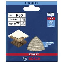 Bosch Accessories EXPERT M480 2608900716 brusná síť pro delta brusky bez otvorů Zrnitost 80 (d x š) 93 mm x 93 mm 5 ks