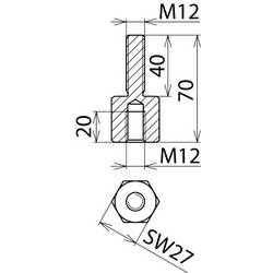 DEHN 705504 AS SCHR M12 M12 40 Spojovací kus 1 ks