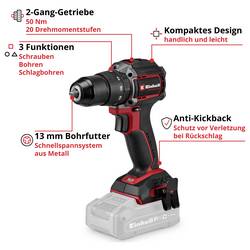 Einhell Professional TP-CD 18/50-C Li-i BL - Solo aku příklepový šroubovák, 2cestný, bezkartáčové, bez akumulátoru, bez nabíječky, 4514400