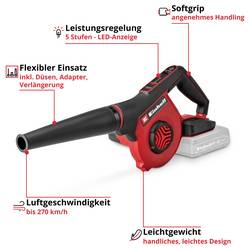 Einhell 3408045 TE-CB 18/270 Li - Solo akumulátor Akumulátorové dmychadlo bez akumulátoru, bez nabíječky