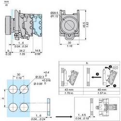 Schneider Electric XB4BA315 Tlačítko, Harmony XB4, kov, 22 mm, zelená, bez potisku, bez aretace, 1S, Push-In Tlačítko 1 ks