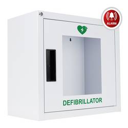 MEDX5 Universal Defibrillator (AED) Metallwandkasten für Innen, mit Alarm, weiß nástěnná schránka pro defibrilátory DEFI vnitřní s alarmem ocelový plech