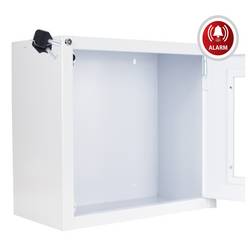 MEDX5 Universal Defibrillator (AED) Metallwandkasten für Innen, mit Alarm, weiß nástěnná schránka pro defibrilátory DEFI vnitřní s alarmem ocelový plech