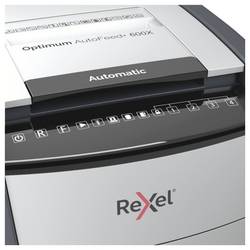 Rexel Optimum AutoFeed+ 600X skartovačka 600 listů mikrořez 4 x 36 mm P-4 110 l Křížový řez kancelářské sponky, sponky do sešívačky, kreditní karty