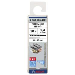 Bosch Accessories 2608585470 2608585470 HSS kovový spirálový vrták 1.4 mm Celková délka 40 mm broušený DIN 338 válcová stopka 10 ks