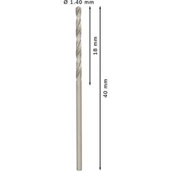 Bosch Accessories 2608585470 2608585470 HSS kovový spirálový vrták 1.4 mm Celková délka 40 mm broušený DIN 338 válcová stopka 10 ks