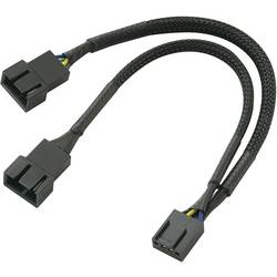 PC větrák Y kabel [1x zásuvka pro PC větrák 4pólová - 2x zástrčka pro PC větrák 4pólová] 0.15 m černá Akasa