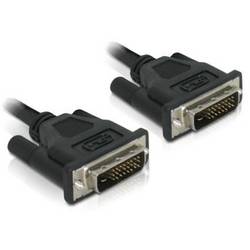 Delock DVI kabel DVI-D 24+1pol. Zástrčka 0.5 m černá 84369 kulatý, stíněný, pozlacené kontakty DVI kabel