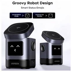 UGREEN bezdrátová indukční nabíječka 20 W Uno W709 45775 Výstup 1x Apple MagSafe, Qi standard černá, šedá