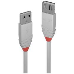 LINDY USB kabel USB 2.0 USB-A zástrčka, USB-A zásuvka 1.00 m šedá kulatý 36712