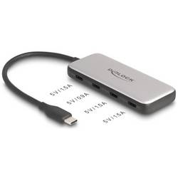 Delock 64261 USB Hub 4 porty USB-C® USB 3.2 Gen2 10 GBit/s s konektorem USB C černá, šedá 64261