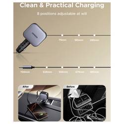 UGREEN EC603 90W Car Charger Nabíječka do auta, Navíjecí kabel USB-C®, 2x USB-C®, 1x USB A , 90 W, šedá