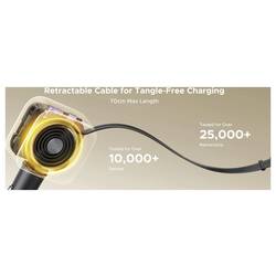UGREEN EC603 90W Car Charger Nabíječka do auta, Navíjecí kabel USB-C®, 2x USB-C®, 1x USB A , 90 W, šedá