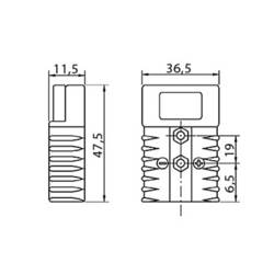 Konektor baterie vysokým proudem 50 A 1130-0201-04 šedá encitech Množství: 1 ks