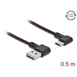 Delock USB kabel USB 2.0 USB-A zástrčka, USB-C ® zástrčka 0.50 m černá pozlacené kontakty 85280