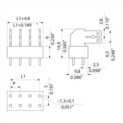 Weidmüller 9511610000 faston rozbočovač Šířka zástrčky: 6.3 mm Tloušťka konektoru: 0.8 mm 90 ° částečná izolace oranžová, stříbrná 100 ks
