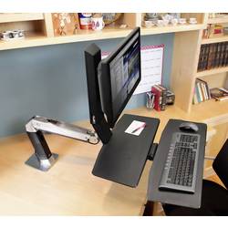 Ergotron WorkFit-A držák na stůl pro monitor 1 Displej: (s) 25,4 cm (10) - 61 cm (24) černá, hliník (leštěný) nastavitelná výška, odkládací místo na