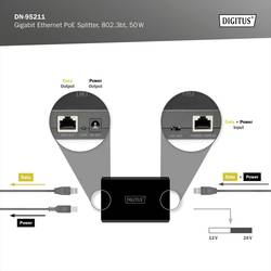 Digitus DN-95211 PoE splitter 10 / 100 / 1000 MBit/s IEEE 802.3at (25.5 W)