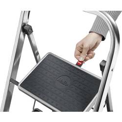 Hailo K70 4392-801 hliník sklápěcí schůdky skládací max.prac. výška: 2.25 m stříbrná, černá 3.3 kg