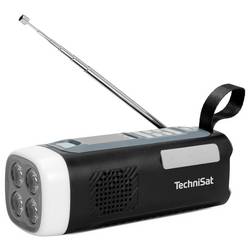 TechniSat 0000/2933 Akumulátorové rádio, FM, AUX, Bluetooth, nouzové rádio, FM, USB, Ruční klika, Funkce powerbanky, Solární panel, stolní lampa, s