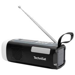 TechniSat 0000/2933 Akumulátorové rádio, FM, AUX, Bluetooth, nouzové rádio, FM, USB, Ruční klika, Funkce powerbanky, Solární panel, stolní lampa, s