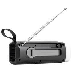 TechniSat 0000/2933 Akumulátorové rádio, FM, AUX, Bluetooth, nouzové rádio, FM, USB, Ruční klika, Funkce powerbanky, Solární panel, stolní lampa, s