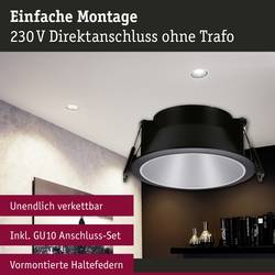 Paulmann 93397 LED vestavné svítidlo, LED, GU10, černá (matná), stříbrná