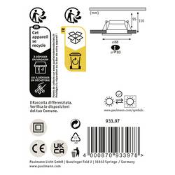 Paulmann 93397 LED vestavné svítidlo, LED, GU10, černá (matná), stříbrná