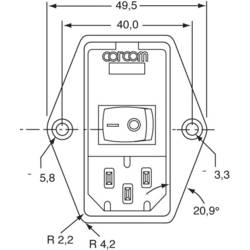 TE Connectivity PE0SXDSXA=C2228, 1-6609929-4 síťový filtr, 250 V/AC, 10 A