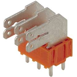 Weidmüller 9511420000 faston rozbočovač Šířka zástrčky: 6.3 mm Tloušťka konektoru: 0.8 mm 90 ° částečná izolace oranžová, stříbrná 100 ks