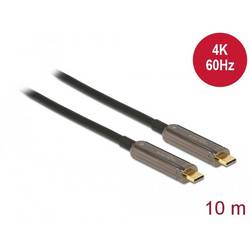 Delock USB kabel USB-C ® zástrčka 10 m černá 84103 4K UHD, pozlacené kontakty Kabel USB-C