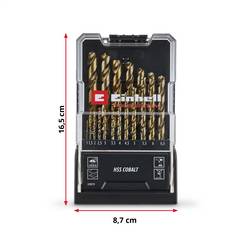 Einhell 249019 HSS-Co sada spirálových vrtáku do kovu 1 mm, 1.5 mm, 2 mm, 2.5 mm, 3 mm, 3.5 mm, 4 mm, 4.5 mm 1 sada