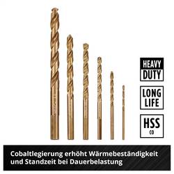 Einhell 249006 HSS-Co sada spirálových vrtáku do kovu 2 mm, 3 mm, 4 mm, 5 mm, 6 mm, 8 mm 1 sada