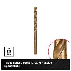 Einhell 249006 HSS-Co sada spirálových vrtáku do kovu 2 mm, 3 mm, 4 mm, 5 mm, 6 mm, 8 mm 1 sada