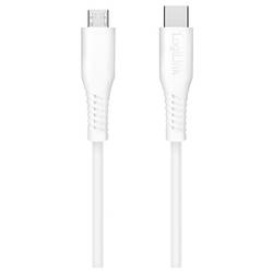 LogiLink Kabel USB-C USB 2.0 USB-C ® zástrčka, USB Micro-B zástrčka 3.0 m bílá CU0245